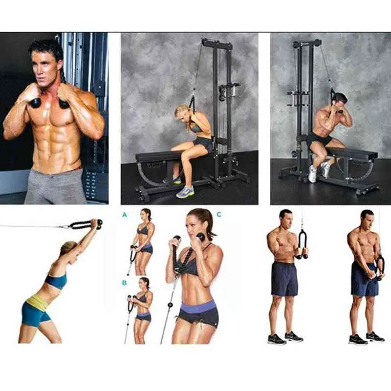 Home Gym Triceps Rope With Pull Down Cable For Shoulder And Biceps