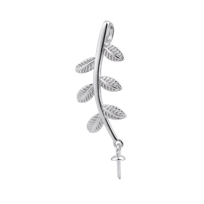 Little Leaves Hanger Pearl Mounts Instelling 925 Sterling Silver Charms Bevindingen voor Drop Pearls 5 Stuks