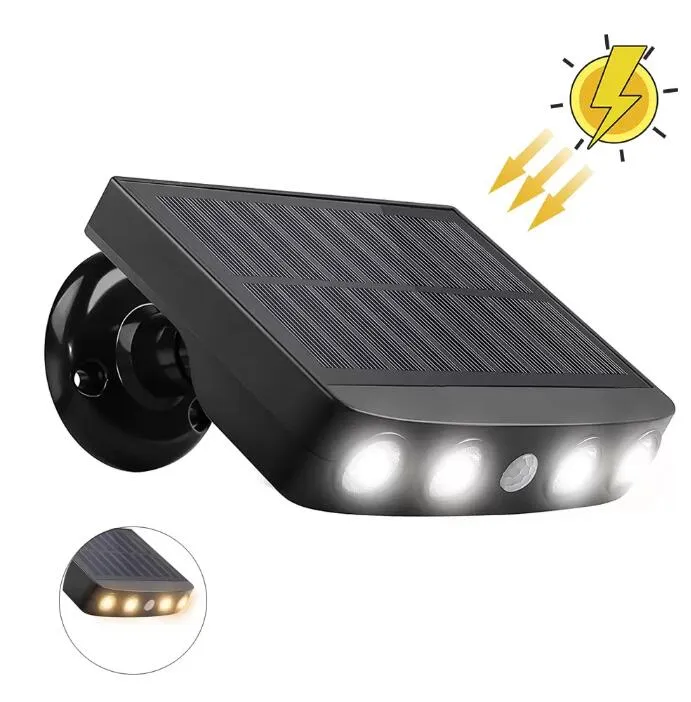 Lampes solaires LED super lumineuses avec surveillance de simulation de capteur intelligent IP65 étanche Convient pour cour, extérieur, jardin