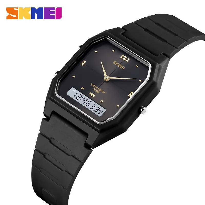 SKMEI Hombres Relojes Moda LED Reloj electrónico de cuarzo Relojes deportivos digitales impermeables Relogio Masculino X0524