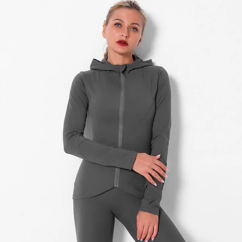 Est Womens Sports Jacket Yoga With Pocket Activewear Hoodie Soft