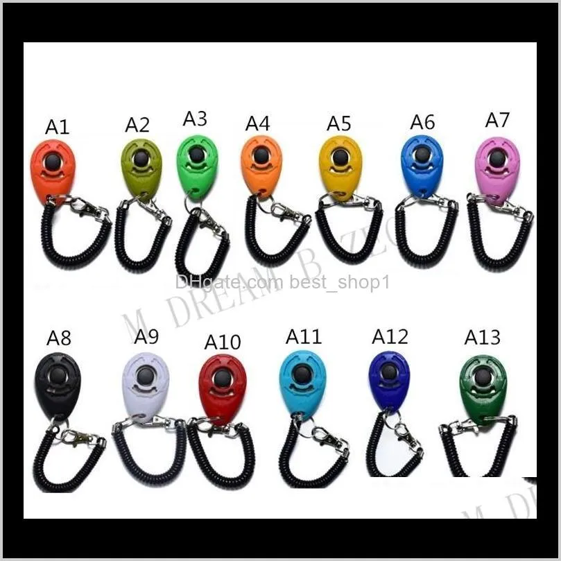 pet dog training click clicker whistle agility training trainer aid wrist lanyard dog training obedience supplies key chain