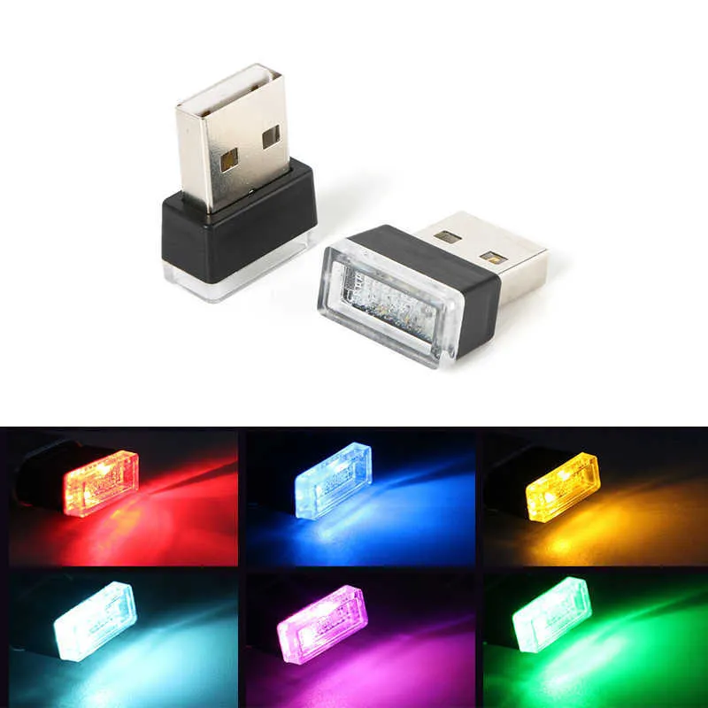 Plugues USB Luzes LED Lâmpada ambiente do carro Decoração de interiores Luzes atmosféricas para acessórios de carro Mini lâmpada LED USB Luz noturna do quarto 304P