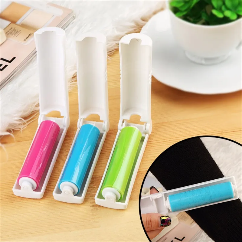 Portable Składane Szczotki do usuwania Włosów Wielokrotnego użytku Zmywalny Lint Roller Sticky Silicone Dust Wiper Pet-Hair Remover Cleaning Pędzel 5398 Q2