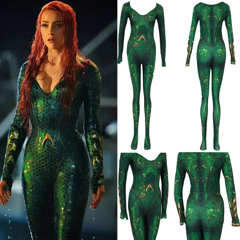 Catsuit Costumes New Women Movie Aquaman Mera Queen Cosplay Cosplay Costum