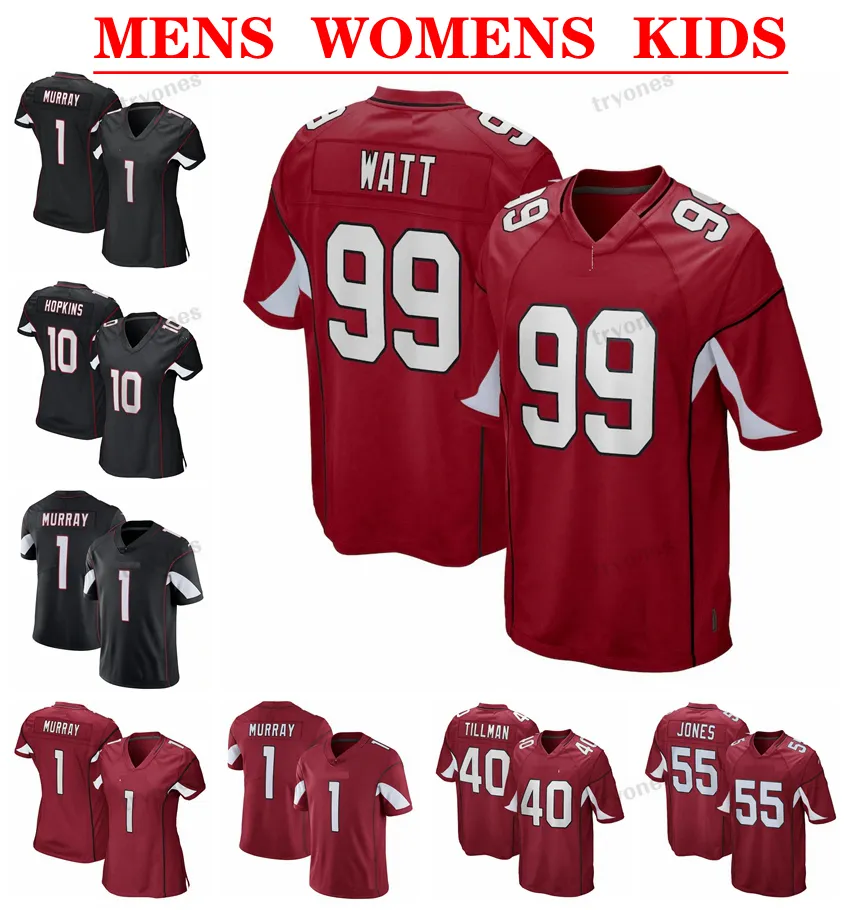 99 JJ Mens Watt 1 Kyler Murray Football Jerseys 10 DeAndre Hopkins 6 James Conner 18 AJ Green 3 Budda Baker Tillman Zach Ertz McSorley Womens Kids Marquise Brown Murphy