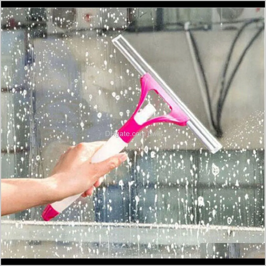 random color spray window glass brush wiper cleaner washing scraper home bathroom car window cleaning tool