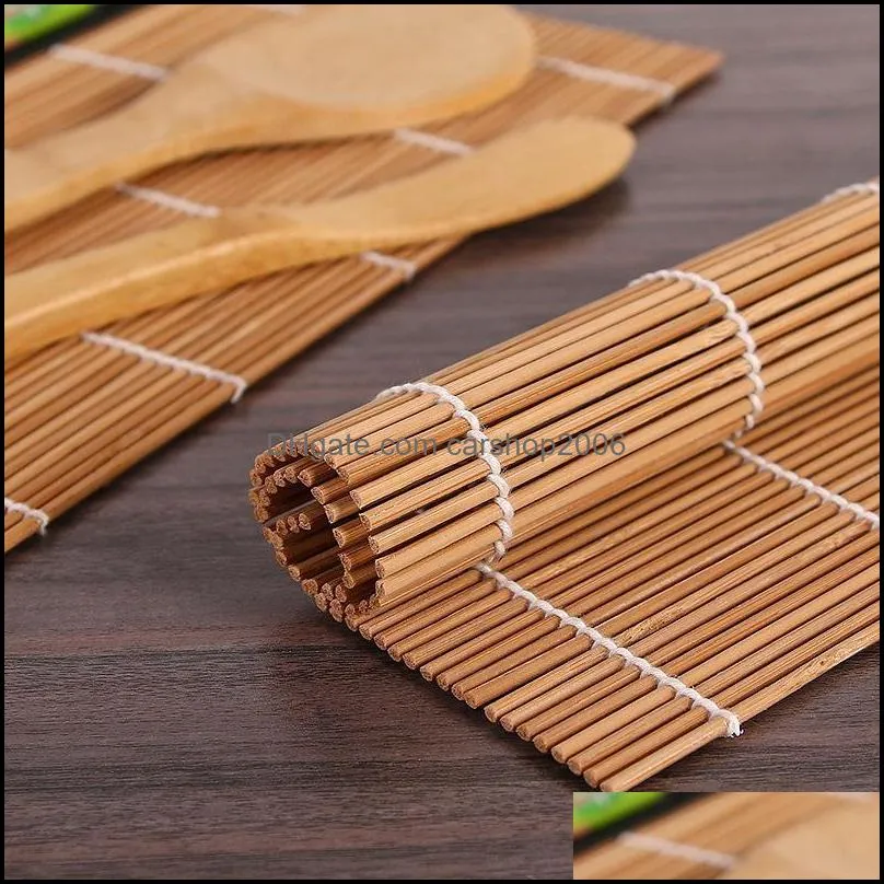 Sushi Making Tools Bamboo Sushi Kit Including 2 Rolling Mats 1 Paddle 1 Spreader 5 Pairs Chopsticks HWD9497