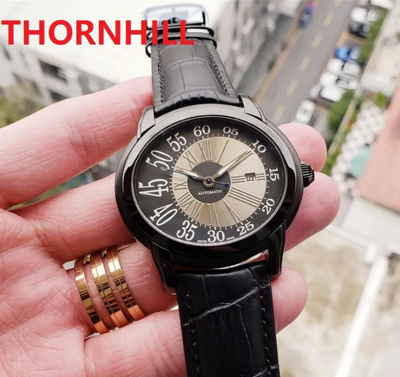 Hochwertige Herren-Luxus-Automatikuhren aus echtem Leder mit Schnalle, mechanisches Uhrwerk, Gehäuse aus 316L-Edelstahl, Automatik-Designer-Armbanduhr in klassischer ovaler Form
