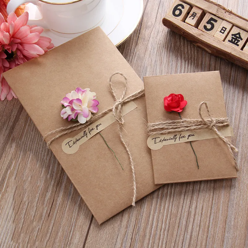 Rayong 10 Set Wenskaarten en Enveloppen Gedroogde Bloemen Wenskaarten Handgemaakte Kaarten Dank U Wenskaart voor Kerstmis Verjaardag Valentijnsdag Moederdag