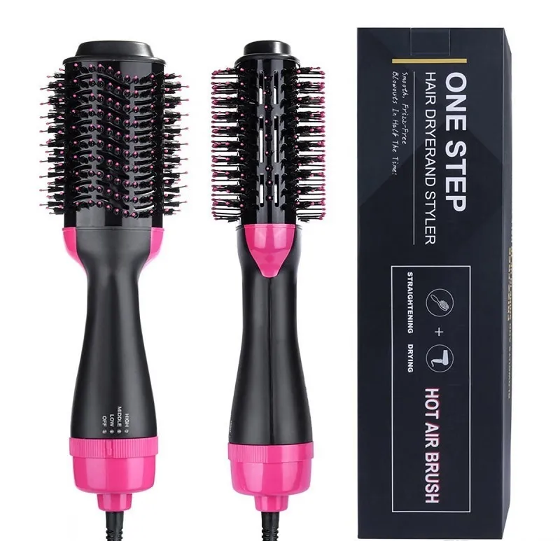 Eenstap Haardroger Borstel en Volumizer Blaw Stijltang Curler Salon 4 in 1 Roller Elektrische Heat Lucht Curling Iron Kam