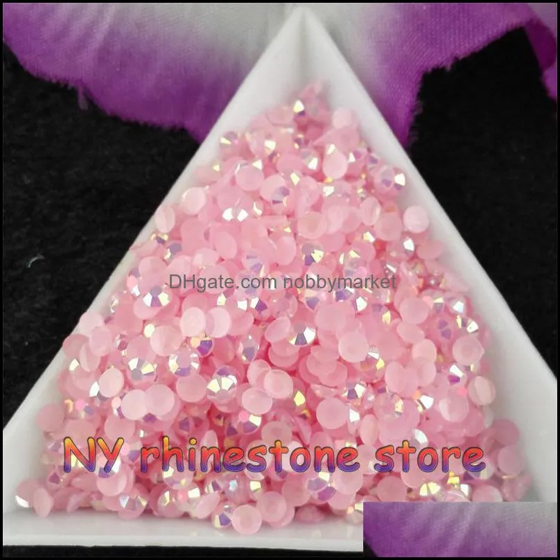 10000pcs/bag SS12 3mm Color Jelly AB Resin Crystal Rhinestones FlatBack Super Glitter Nail Art Strass Wedding Decoration Beads Non HotFix