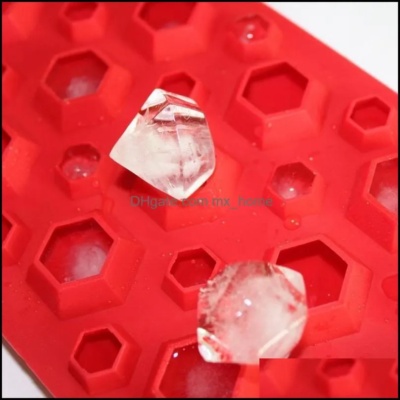 3d Diamonds Gem Cool Ice Cube Chocolate Soap Tray Mold Silicone Fodant Moulds1