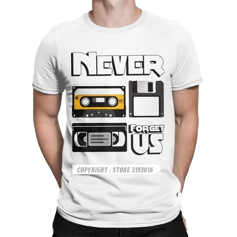Chemise Cool Tops pour hommes N'oubliez jamais nous disquette VHS et cassette Ape Chemises Retro Nerd Oldshcool Sweat-shirt en coton 210706