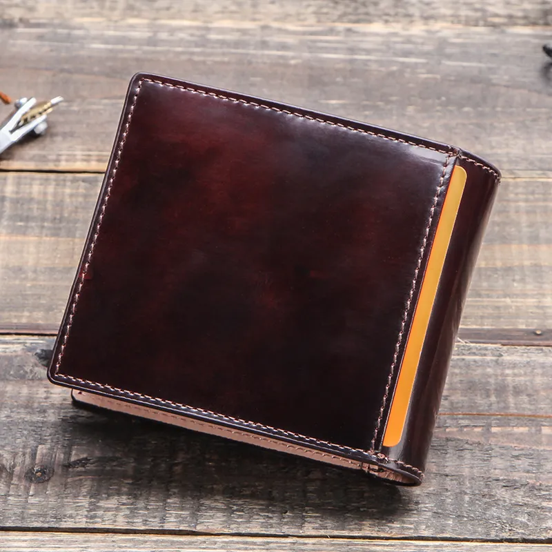 İletişimin fırçalanması inek deri erkekler cüzdan küçük para çanta kartı tutucu cüzdanlar vintage erkek para torbası kişilik hediyesi insan için