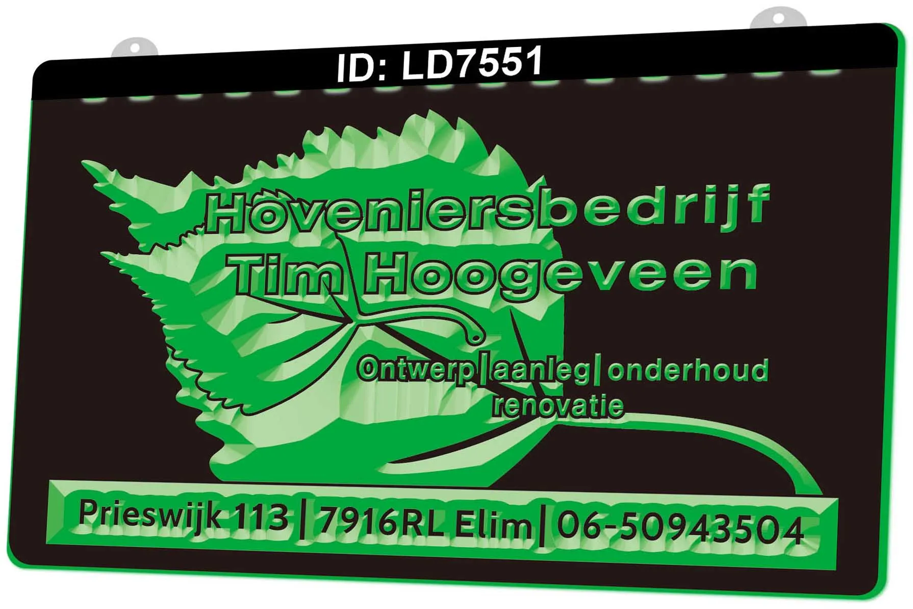 LD7551 HovedBedrijf تيم hoogeveen 3d النقش LED ضوء تسجيل الجملة التجزئة