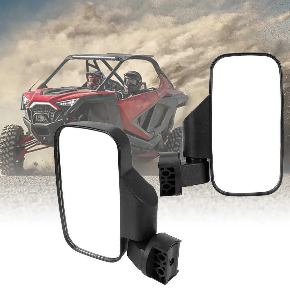 Rétroviseurs latéraux antichocs à angle réglable pour voiture, rétroviseur UTV avec Cages roulantes de 1.75 "2" universelles 2 pièces/ensemble