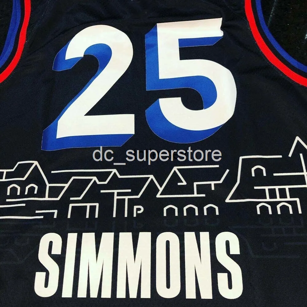 Pas cher Personnalisé Ben Simmons # 25 2021 Swingman Jersey Cousu Hommes Femmes Jeunesse XS-6XL Maillots De Basket-ball