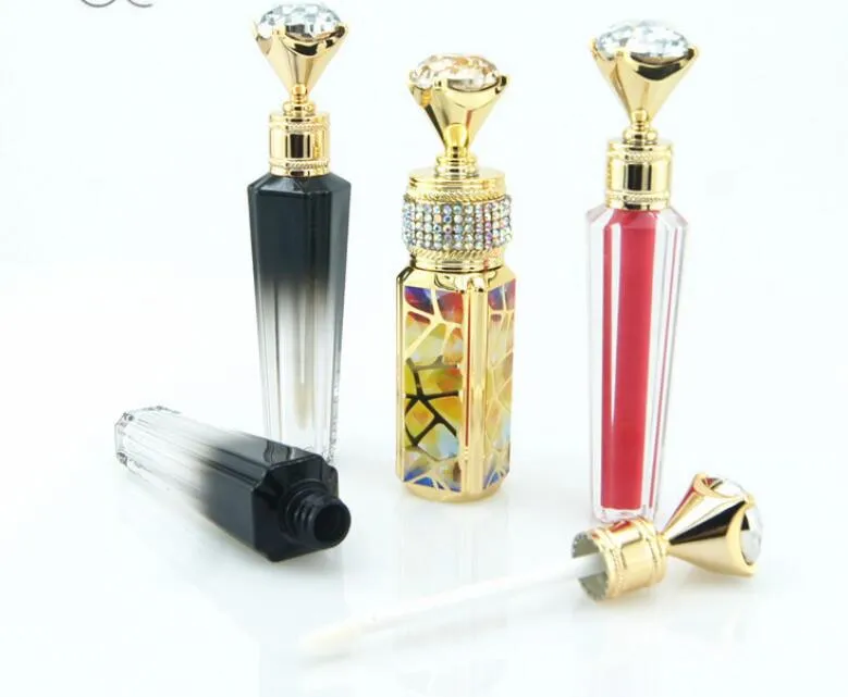 3ML Diamond Diy Глянцевые трубки для губ Бутылки Золото Прозрачные Черные Очистить Пустые Лепноссы Трубовые Гляшки Гляшки Путешествия Упаковочные Контейнеры Блокировка DHL