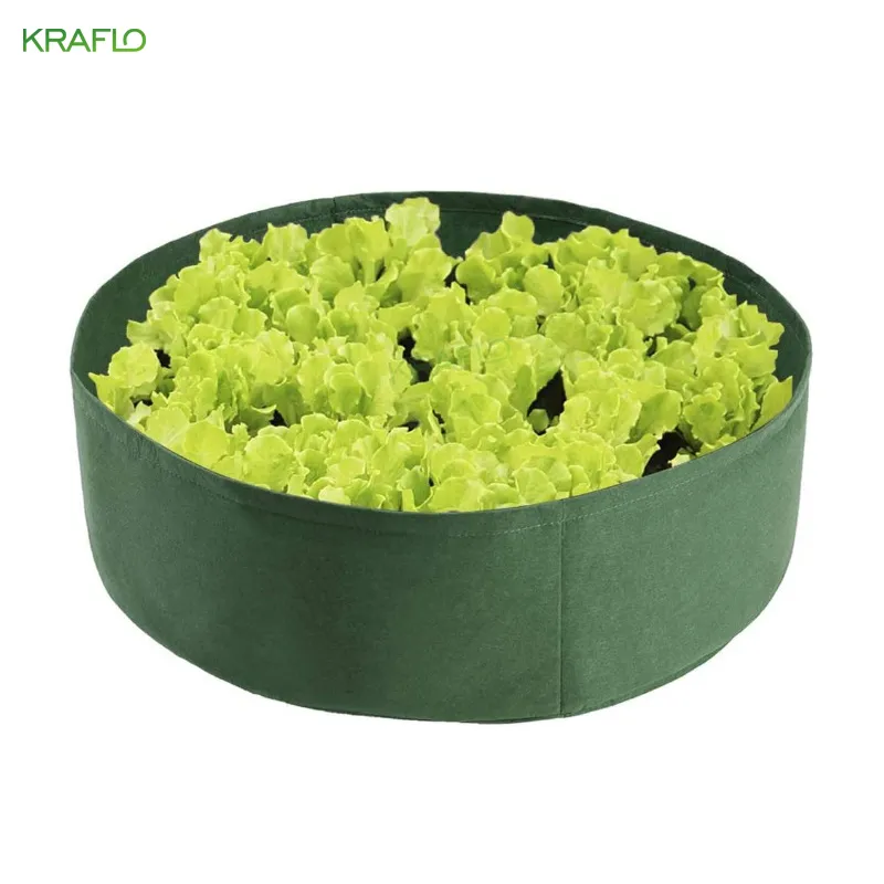 KRAFLO 큰 부직포 식물 냄비 실내 및 야외 양동이 라운드 심기 가방 내구성 정원 야채 재배 가방