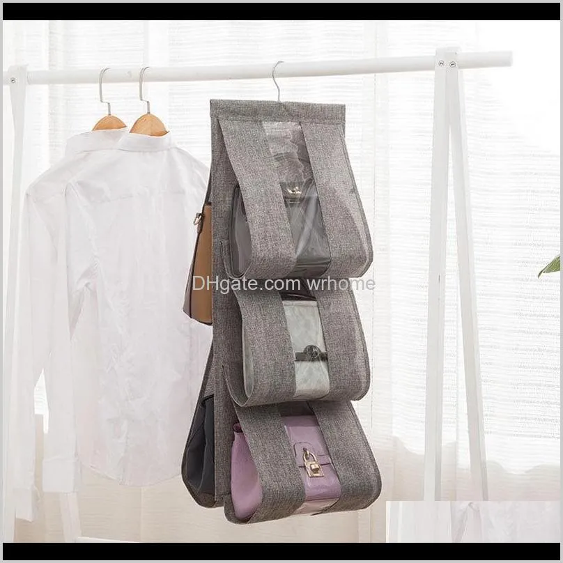 High quality 5 Pocket Hanging Handbag Organizer Wardrobe Closet Transparent Storage Bag Door Wall Clear Sundry Shoe Bag Pouch
