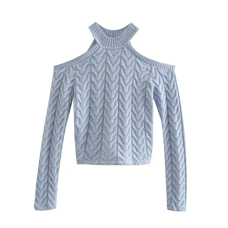 Hol Criss-Cross Solid Sweater Lente Gebreide O-hals Office Dame Chic Herfst Pullover Casual Elegant voor Vrouw 210521