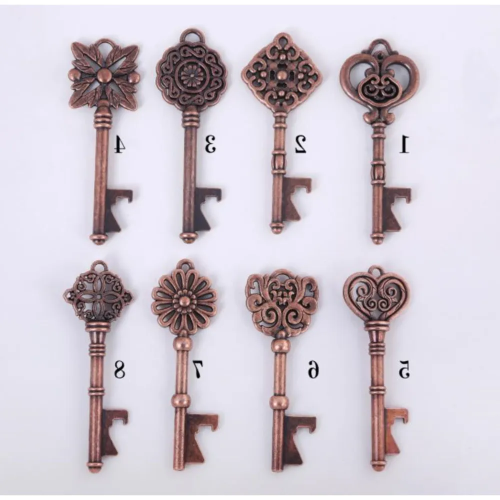 Ouvre-clé Antique Flacon Retro KeyRing Keychain Beige Bottle Openiers Fête Favoris Cadeaux