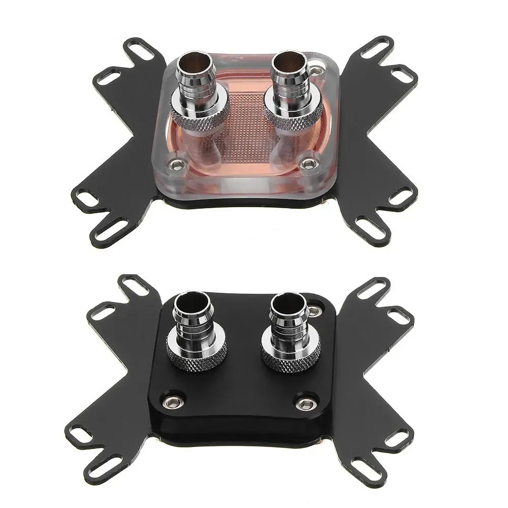 Fancier Copper CPU Cooler Water Cooling Block for Intel LGA 1155 2011 AMD AM4 Computer Components Fans - Transparent