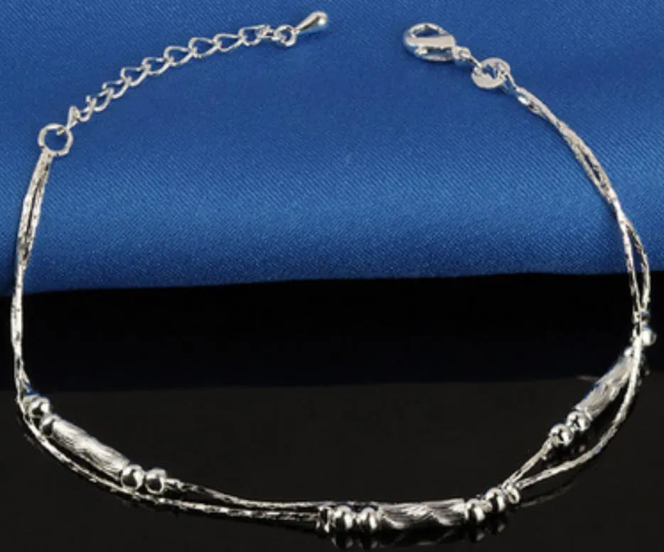 New 925 Sterling Sliver Ankle Bracelet For Women Foot Jewelry Inlaid Zircon Anklets Bracelet