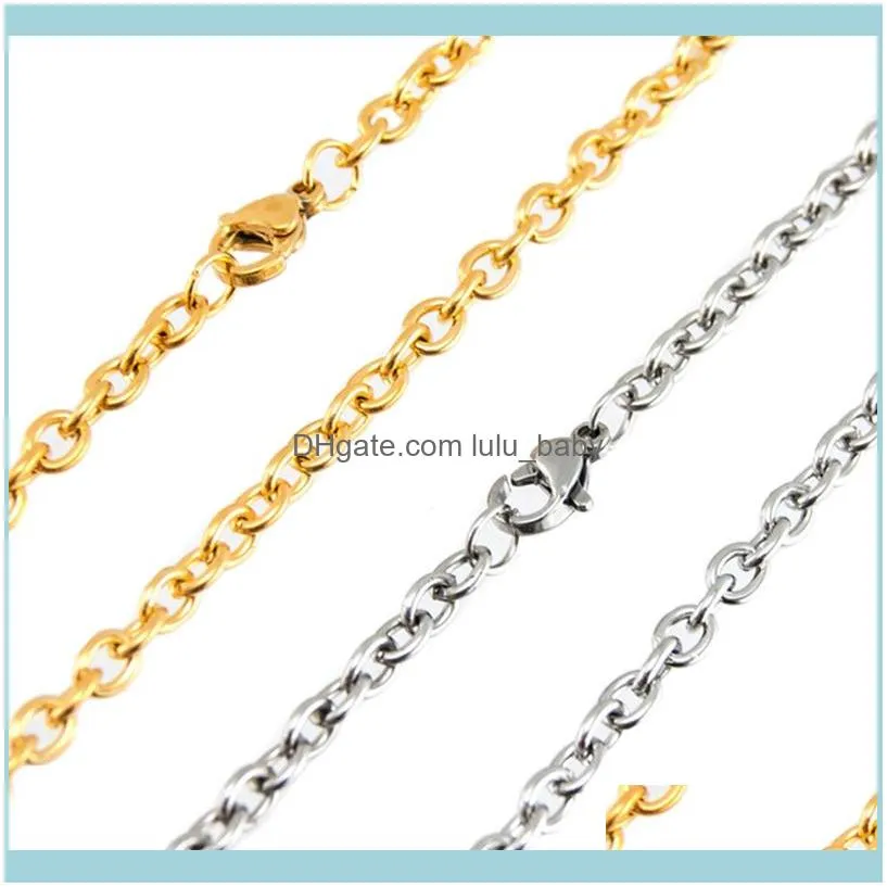 Chains Stainless Steel Big Rolo O Shape Chain 2mm Necklace Choker For Women Floating Locket Female Necklaces Wholesale 5pcs1