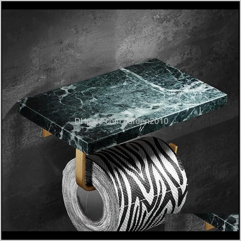 nordic brass bathroom wall hanging roll paper tube marble multifunctional toilet paper holder black bathroom toilet rack punch