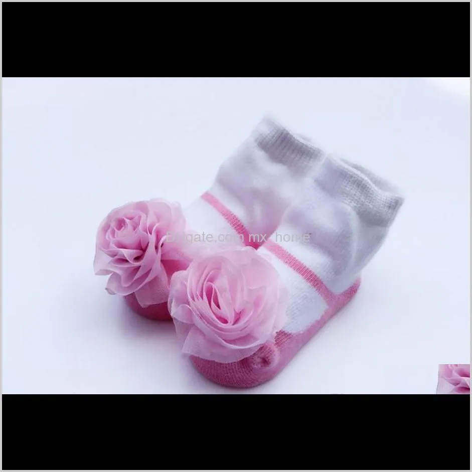 adorable infant socks solid rose flower girls stockings children kids full cotton socks european american style ins socks princess gift
