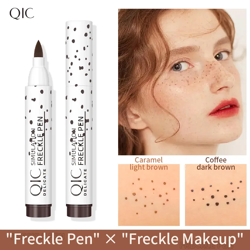 Ansikte Makeup Freckle Pen Foundation Simulering Fregnar Penna 2 färger Mörk / Ljus Brun Neutral Vattentät Långvarig Make Up Soft Dot Sopt Pennor Pluma de Peca