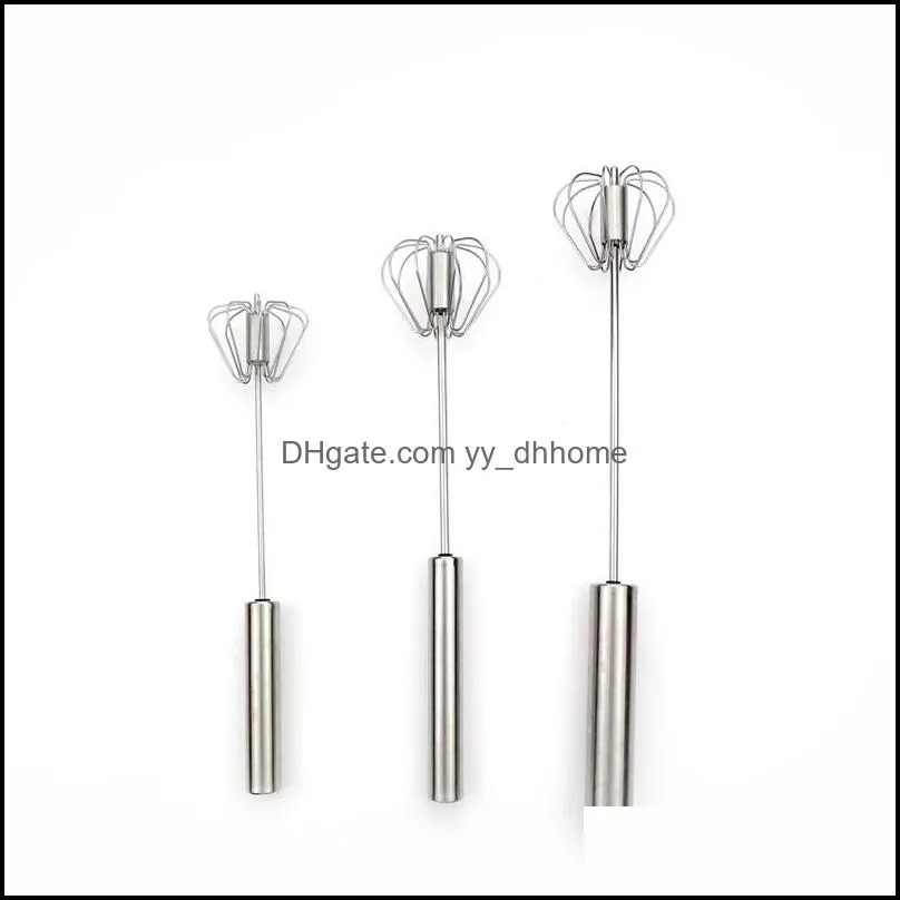 Semi-automatic Egg Whisk Stainless Steel Hand Push Blender Egg Beater Milk Frother Mixer Stirrer Kitchen Stiring Tool JK1911