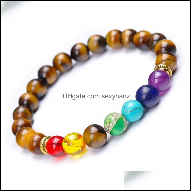 Chakra Bracelet Healing Balance Beads Reiki Buddha Natural Stone Gifts Yoga Bracelets For Women Men Fashions Jewelry S Beaded, Strands