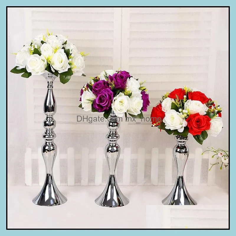 Wedding Candle Holder 32/38/50cm silver/gold candlestick home decoration ornaments road lead main table vase flower arrangement wedding