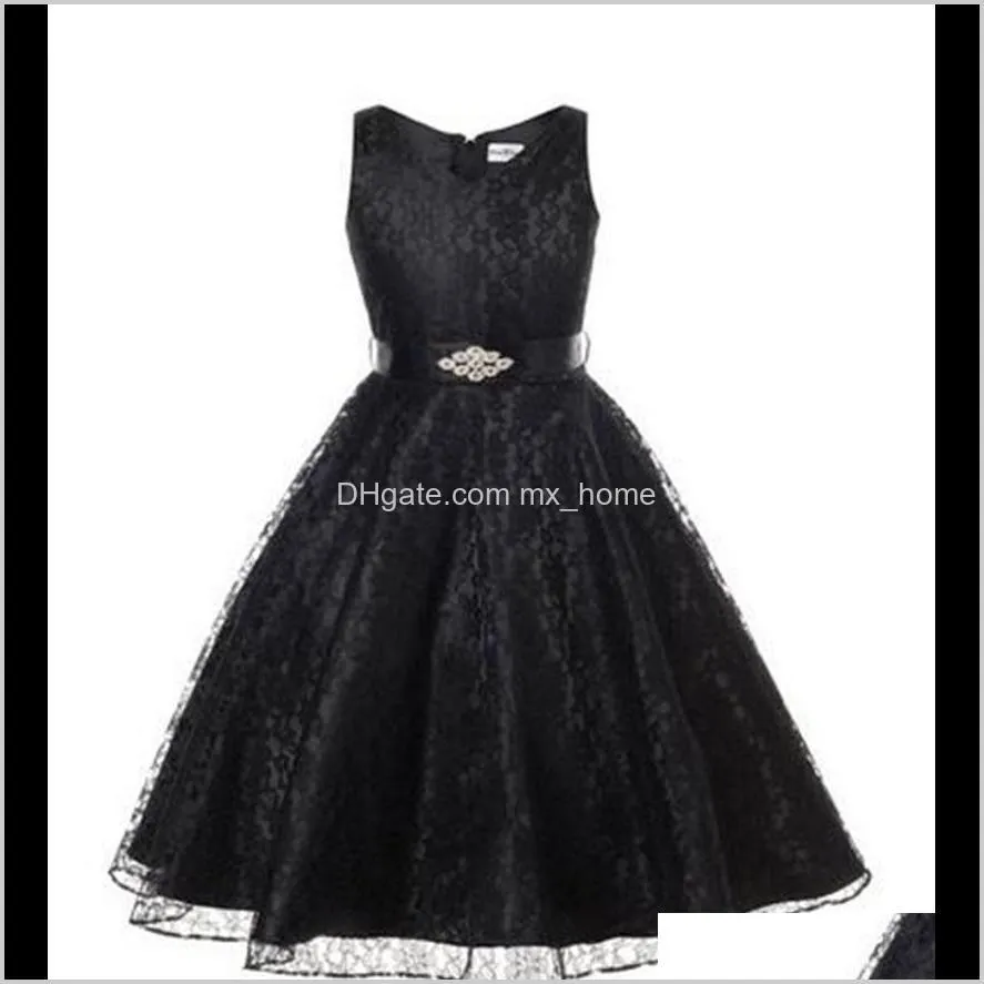 girls dresses evening dress 9 colors lace thick satin sash ball gown birthday party christmas princess dresses flower