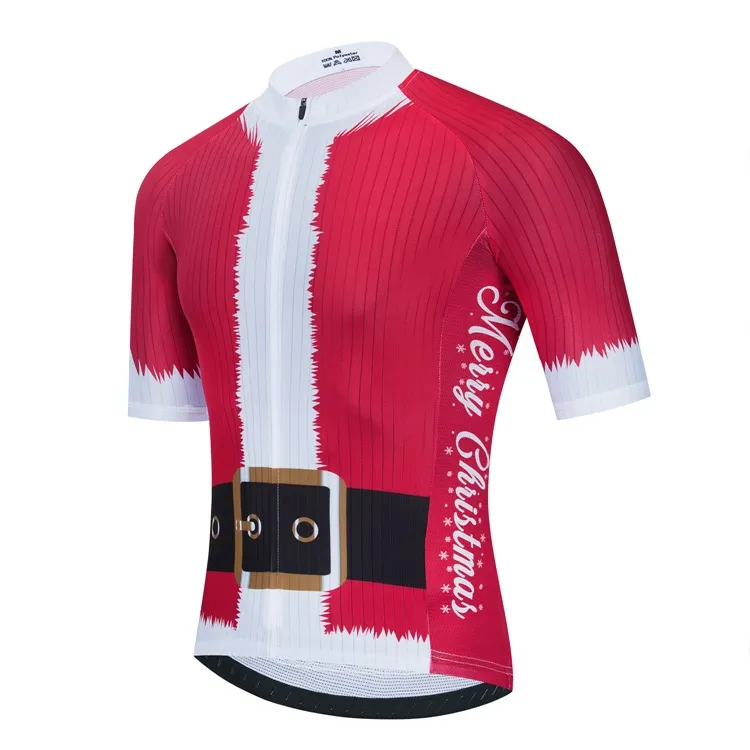 Christmas Pro Team Cycling Jersey Summer Cycling Wear Mountain Rower Ubrania rowerowe Ubranie MTB Rower Cycling Cycling Tops B5