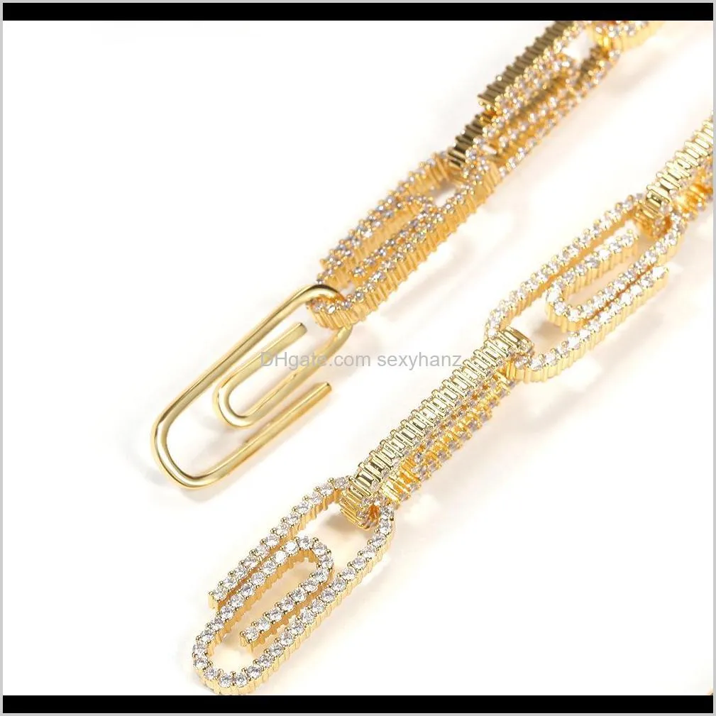 fashion hip hop jewelry men and women simple 14k gold pendant diamond safety pin link necklace