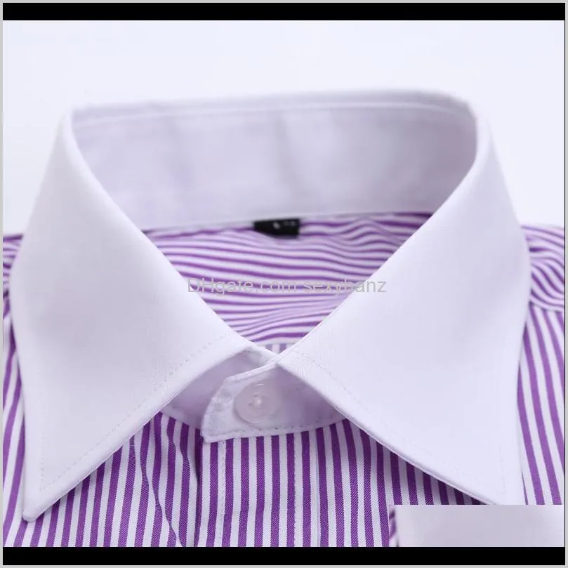design white collar striped french cufflinks men shirts long sleeve french cuff party men dress shirts plus size 4xl 46
