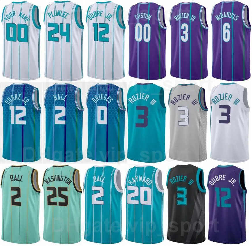 75th Anniversary Basket Print Mason Plumlee Jersey 24 Lamelo Ball 2 Miles Bridges 0 Kelly Oubre Jr 12 Gordon Hayward 20 Terry Rozier III 3 Sport Man Kvinna Ungdom