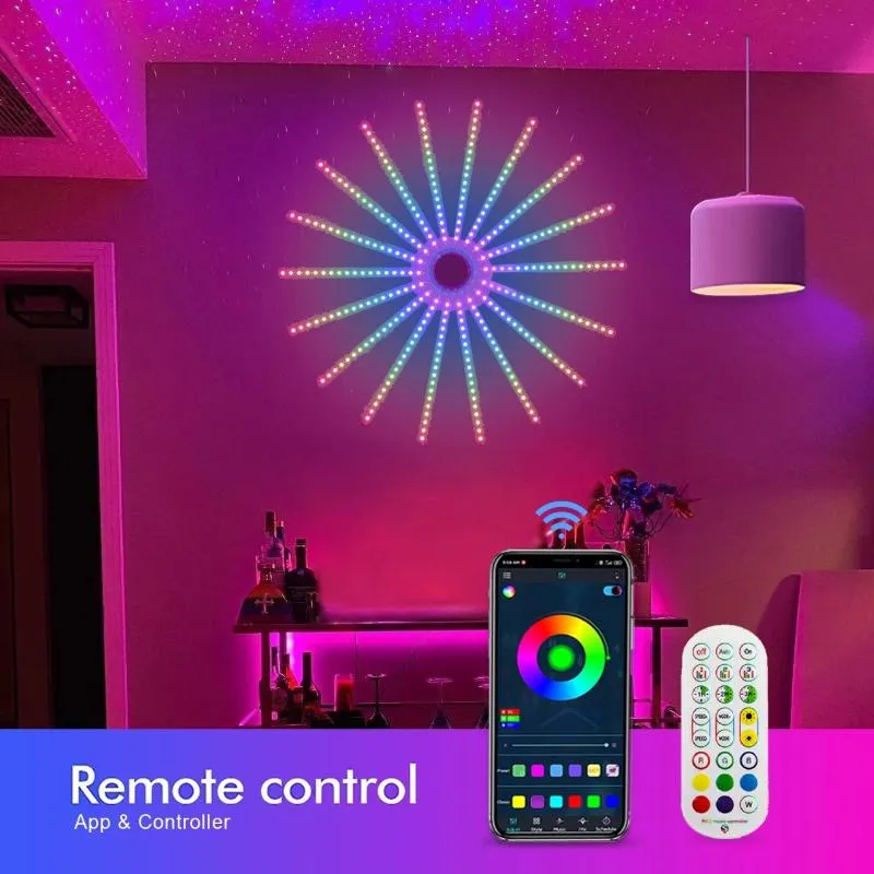 Tiras tiras led tira de Natal Fita RGB com tela Smart Remote Dream USB para Wall Room Backlight Rhythming iluminado
