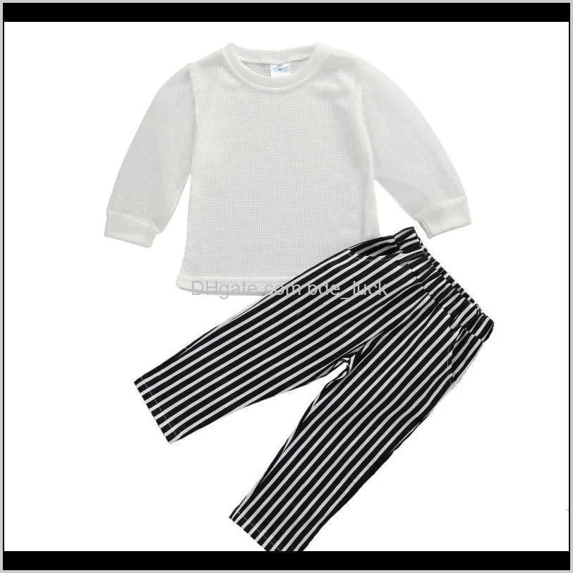 Sets Baby, & Maternity Summer Clothing Infant Kids Baby Girls 1-6T 2Pcs Set Clothes Perspective Sleeve Sun Protect Tops Shirt Striped Pants