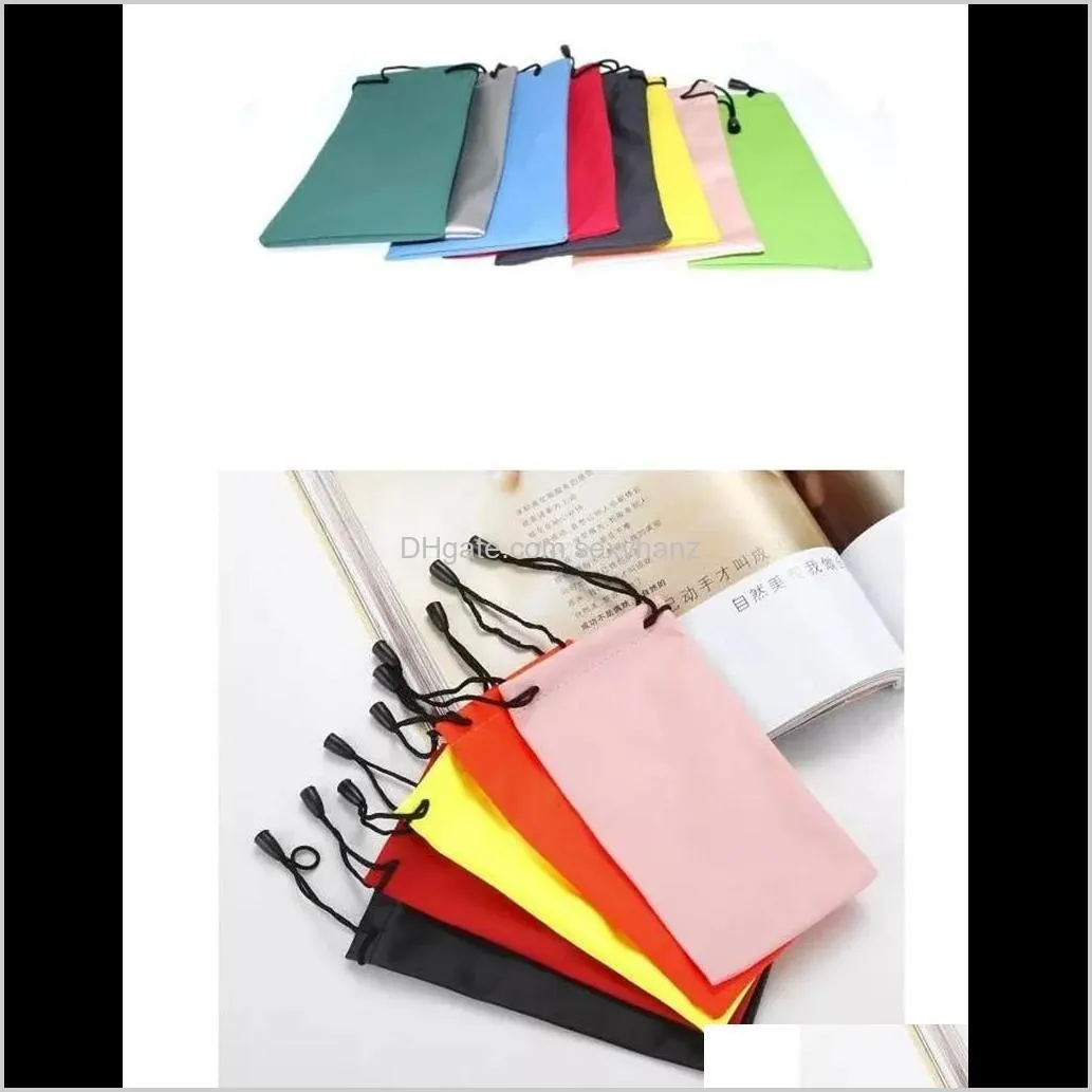 colorful sunglasses pouch microfiber dust waterproof sunglass bag portable drawstring eyeglasses cases cellphone watches jewelry carry