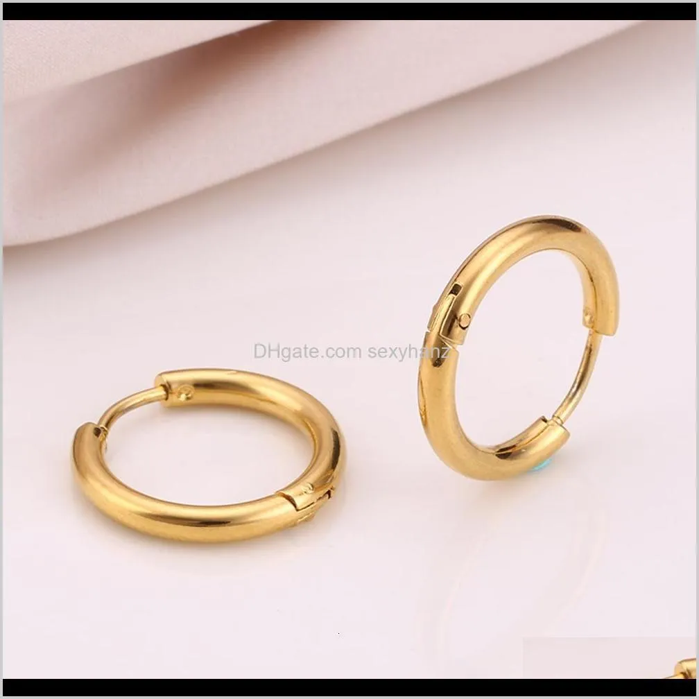 korean titanium fashion simple stainless steel coil earrings ear buckle