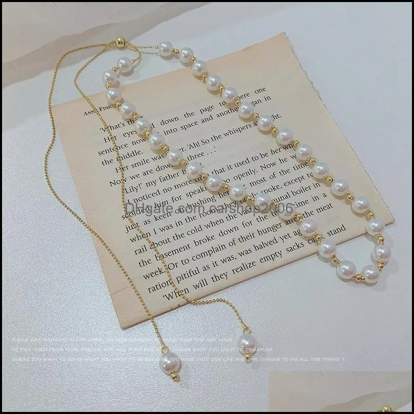 Chains Light Luxury Pearl Tassel Necklace Ins Style Simple Chain With Jewelry Female Hair Accessories For Women