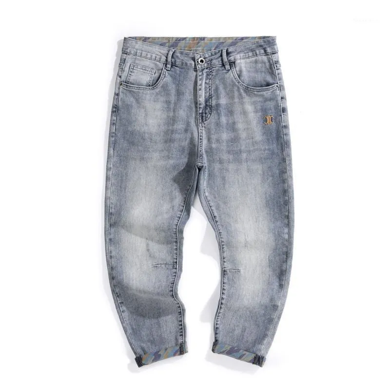 Pantaloni jeans da uomo 2022 Pantaloni estivi da uomo Harem Abbigliamento a gamba larga elasticizzato azzurro
