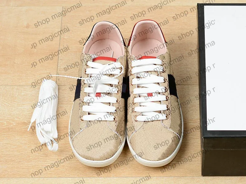 Men Women Casual Designer Sneakers Lace Up Walking Shoes with Box Lovers Unisex Footwears Trendy Fashion Snake Double Contract Color Wearings