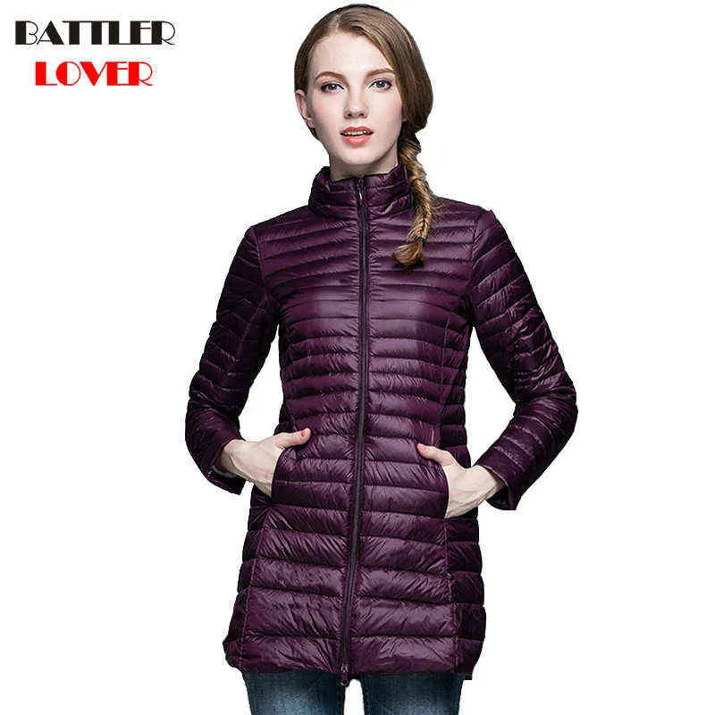 2018 Winter Women Ultra Light Down Jacket 90% Duck Down Long Jackets Long Sleeve Warm Coats Womens Parka Female Portabl Outwear