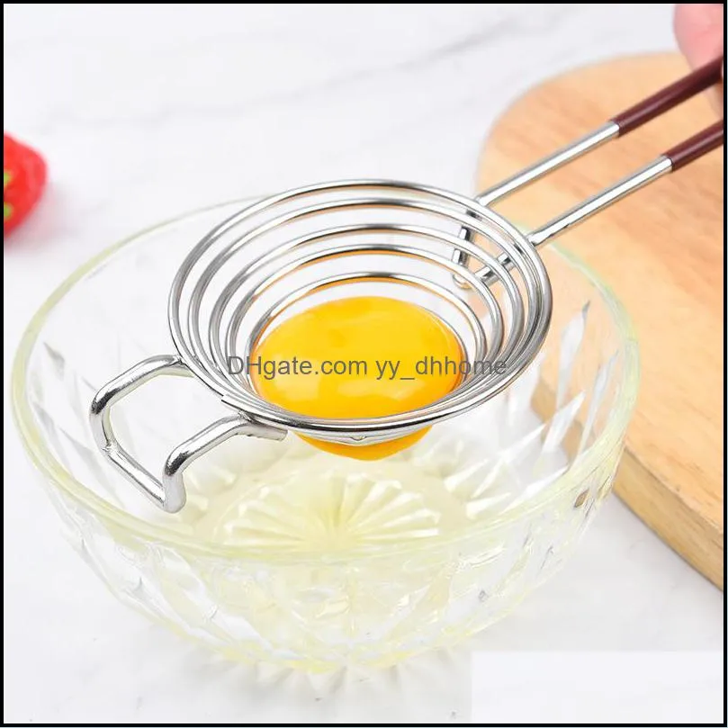 Stainless Steel Egg Separator Yolk Divider Eggs White Separation Tool Long Kitchen Gadgets and Accessories KDJK2104